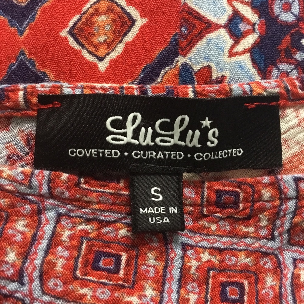 Lulu’s Perfect Sunday Red Print Swing Dress Size:S - Picture 5 of 7
